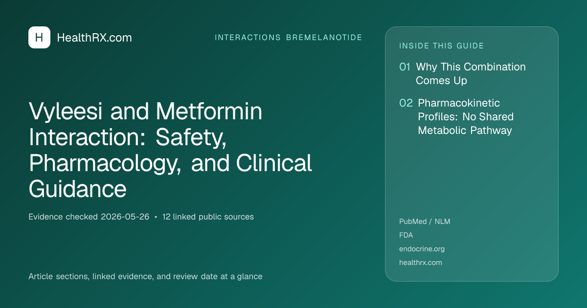 Evidence overview for Vyleesi and Metformin Interaction: Safety, Pharmacology, and Clinical Guidance