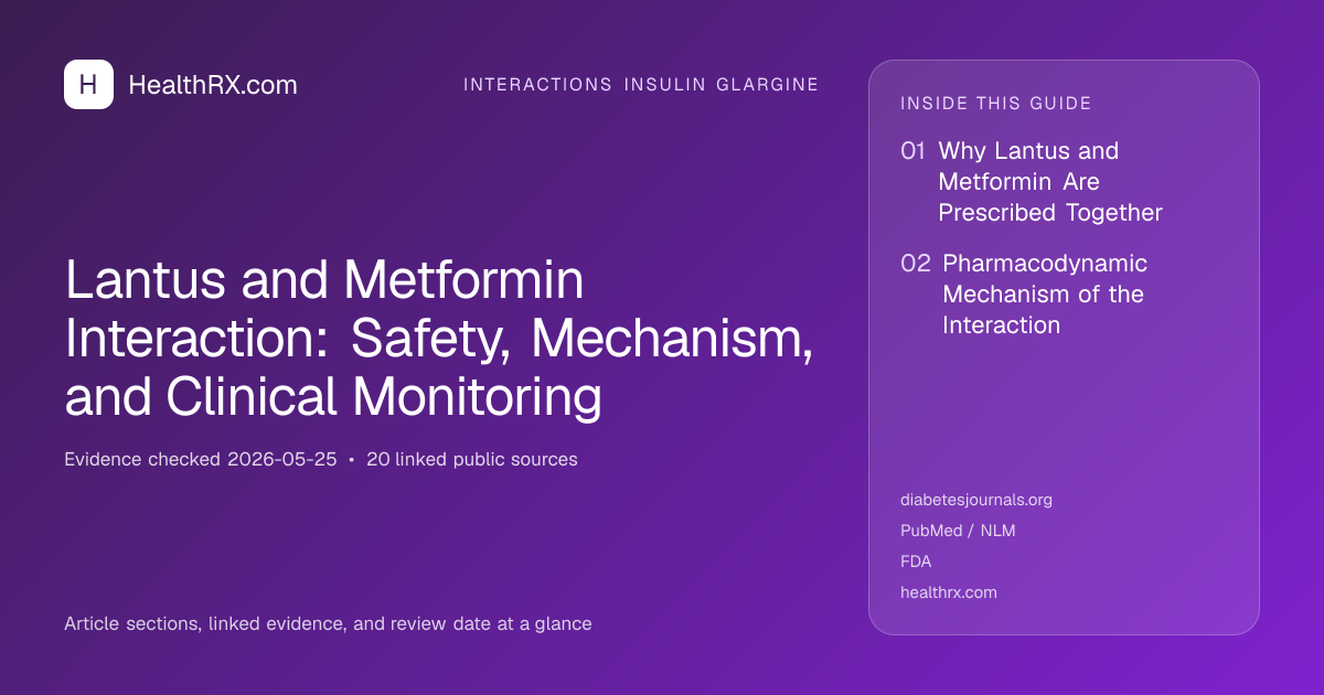 Evidence overview for Lantus and Metformin Interaction: Safety, Mechanism, and Clinical Monitoring