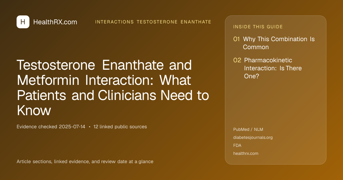 Evidence overview for Testosterone Enanthate and Metformin Interaction: What Patients and Clinicians Need to Know