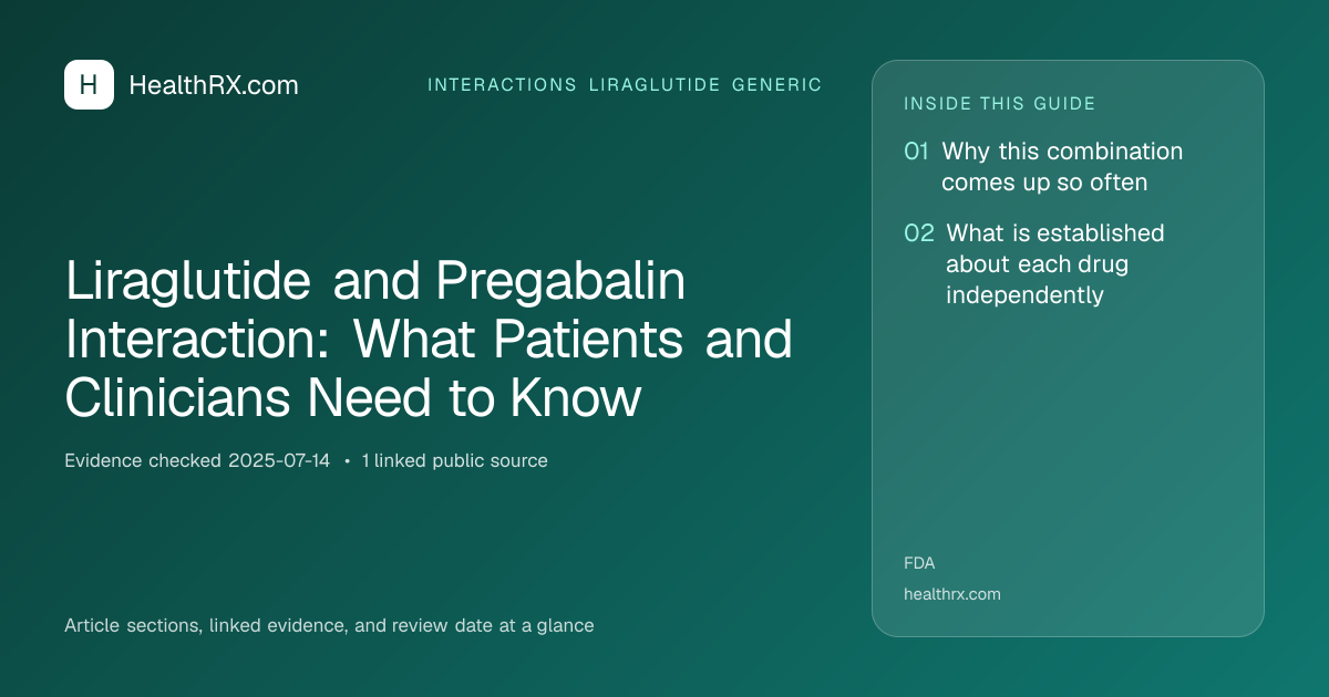Evidence overview for Liraglutide and Pregabalin Interaction: What Patients and Clinicians Need to Know
