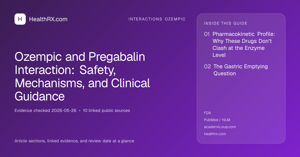 Evidence overview for Ozempic and Pregabalin Interaction: Safety, Mechanisms, and Clinical Guidance