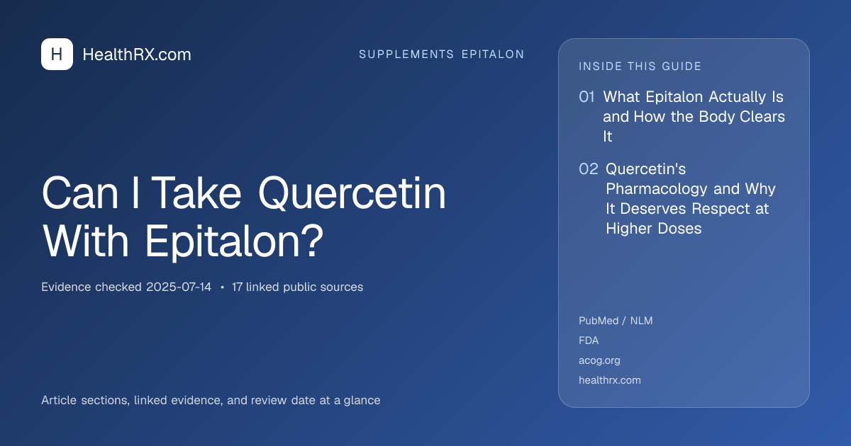 Evidence overview for Can I Take Quercetin With Epitalon?