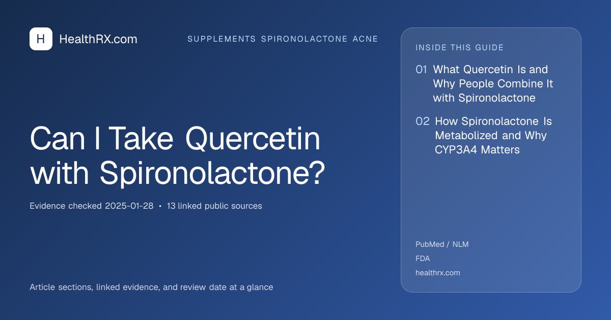 Evidence overview for supplements spironolactone acne: Can I Take Quercetin with Spironolactone?