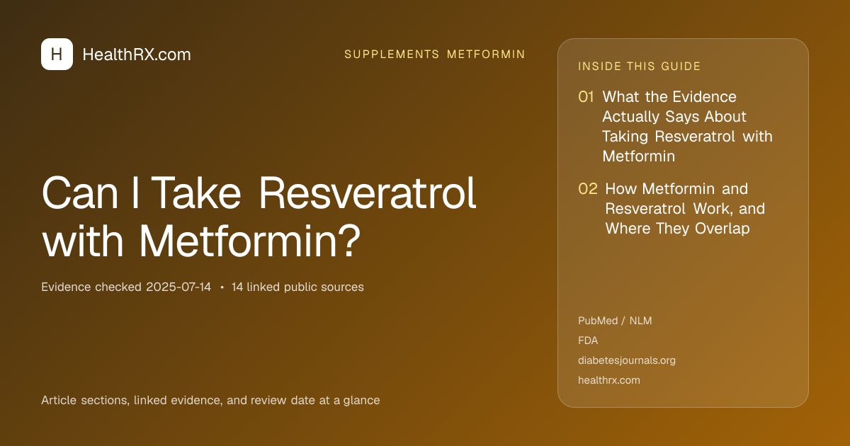 Evidence overview for supplements metformin: Can I Take Resveratrol with Metformin?