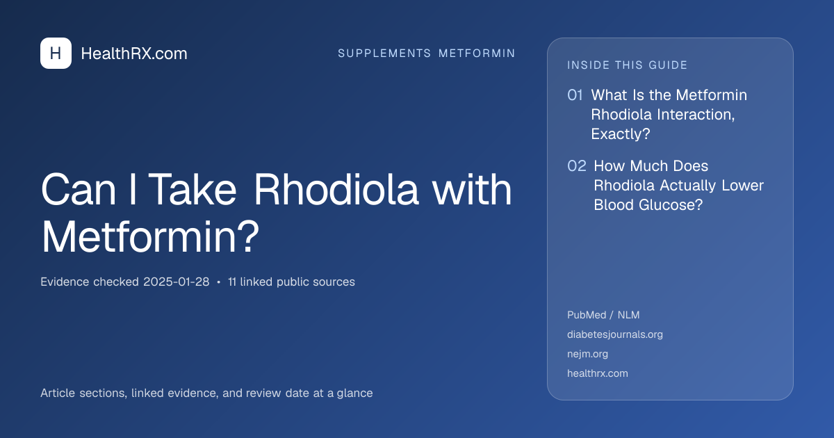Evidence overview for supplements metformin: Can I Take Rhodiola with Metformin?