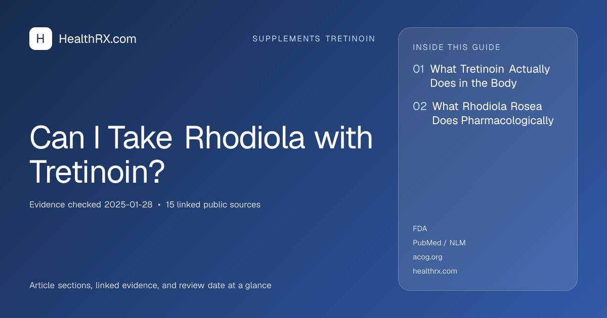 Evidence overview for supplements tretinoin: Can I Take Rhodiola with Tretinoin?
