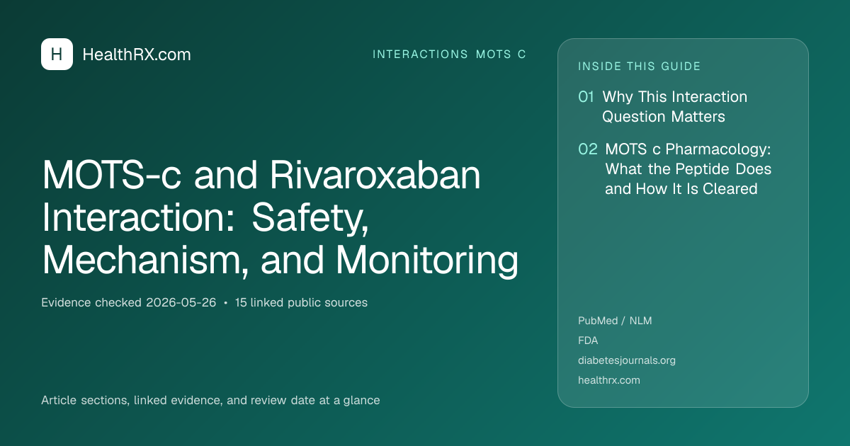 Evidence overview for MOTS-c and Rivaroxaban Interaction: Safety, Mechanism, and Monitoring