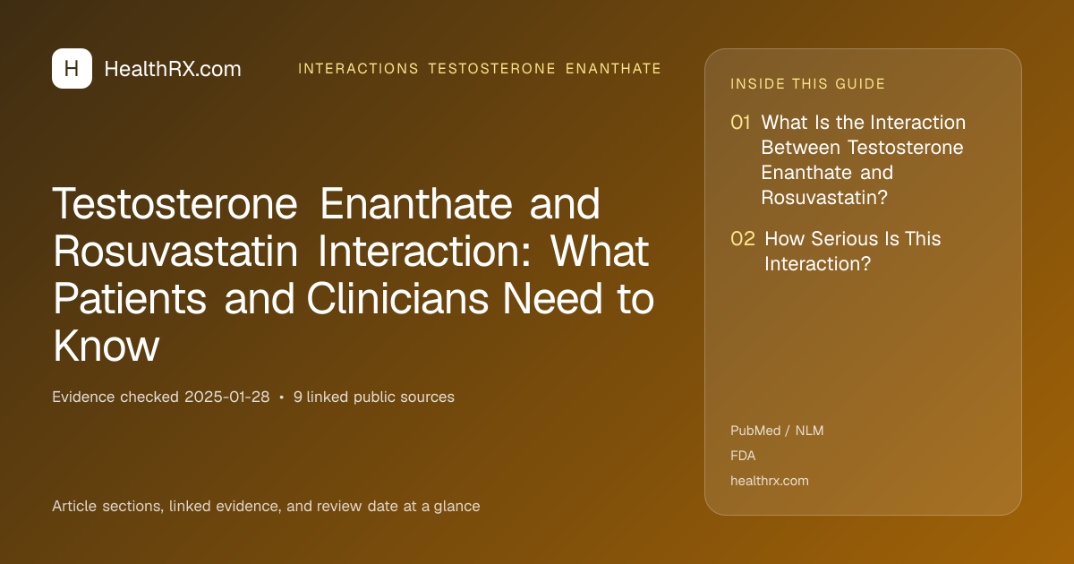 Evidence overview for Testosterone Enanthate and Rosuvastatin Interaction: What Patients and Clinicians Need to Know