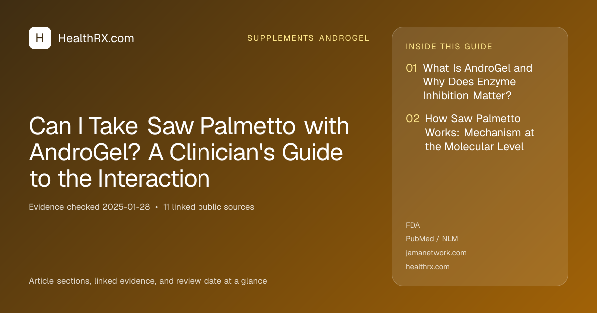 Evidence overview for Can I Take Saw Palmetto with AndroGel? A Clinician's Guide to the Interaction