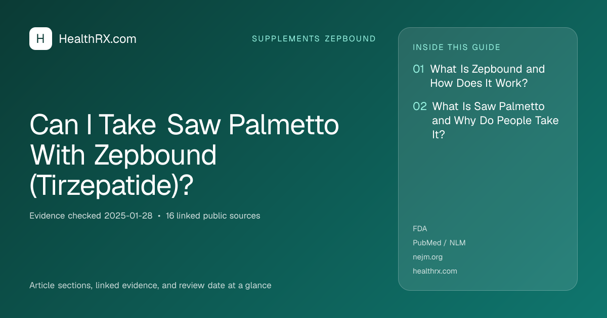 Evidence overview for Can I Take Saw Palmetto With Zepbound (Tirzepatide)?