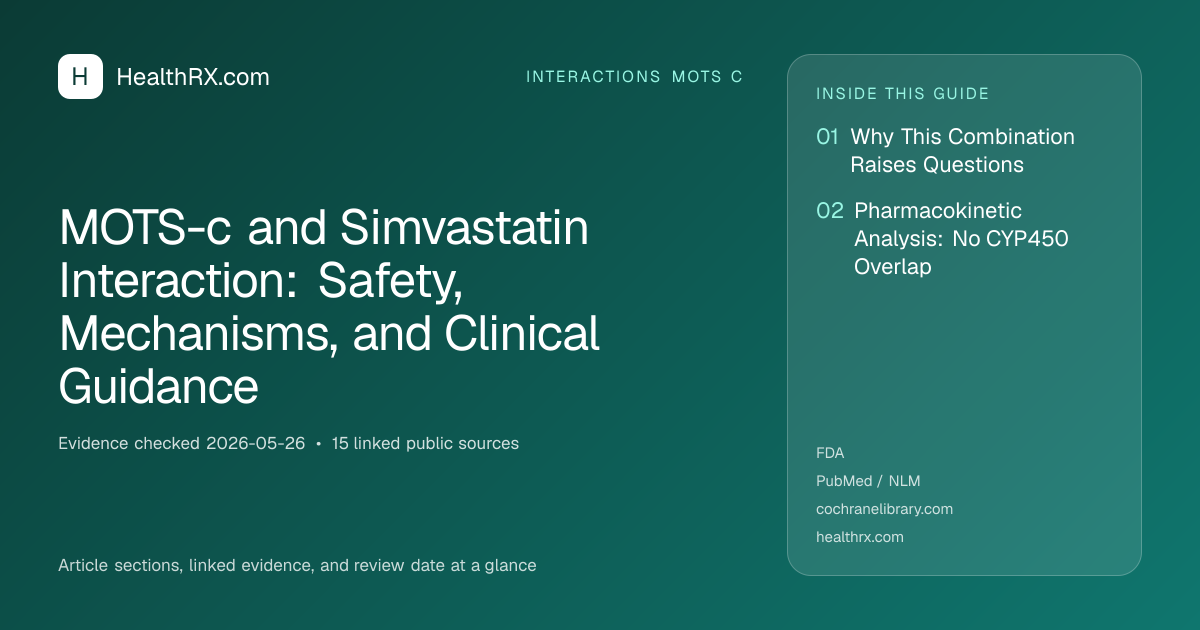 Evidence overview for MOTS-c and Simvastatin Interaction: Safety, Mechanisms, and Clinical Guidance