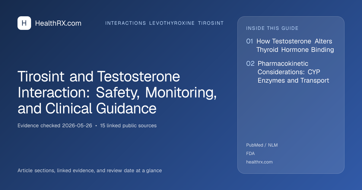 Evidence overview for Tirosint and Testosterone Interaction: Safety, Monitoring, and Clinical Guidance