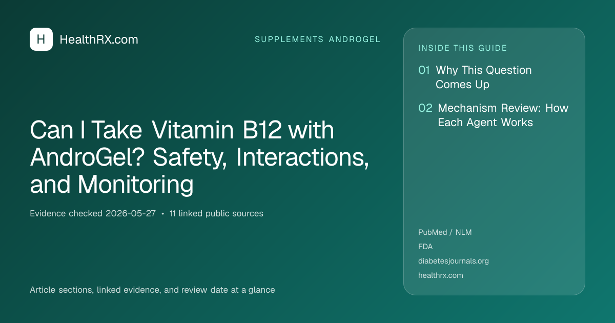 Evidence overview for Can I Take Vitamin B12 with AndroGel? Safety, Interactions, and Monitoring