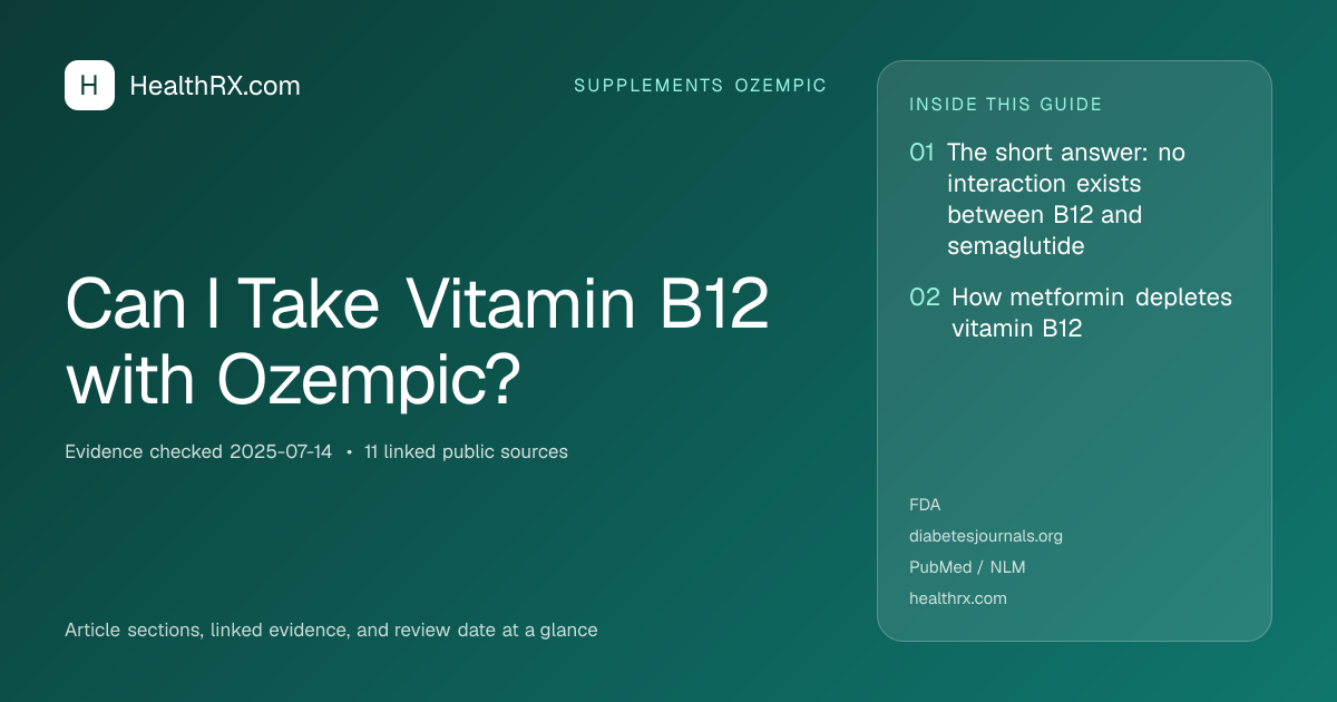 Evidence overview for Can I Take Vitamin B12 with Ozempic?