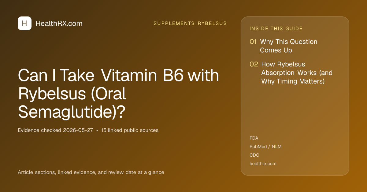 Evidence overview for Can I Take Vitamin B6 with Rybelsus (Oral Semaglutide)?
