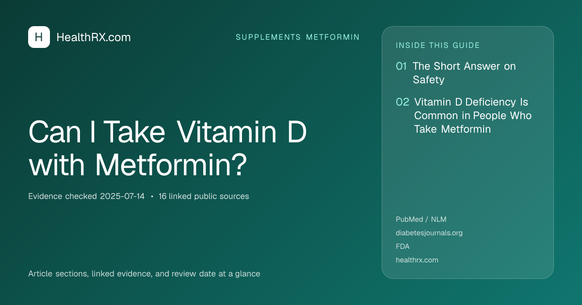 Evidence overview for supplements metformin: Can I Take Vitamin D with Metformin?