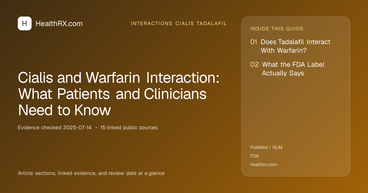 Evidence overview for Cialis and Warfarin Interaction: What Patients and Clinicians Need to Know