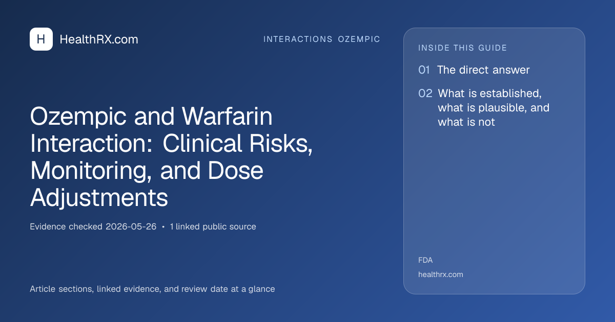 Evidence overview for Ozempic and Warfarin Interaction: Clinical Risks, Monitoring, and Dose Adjustments