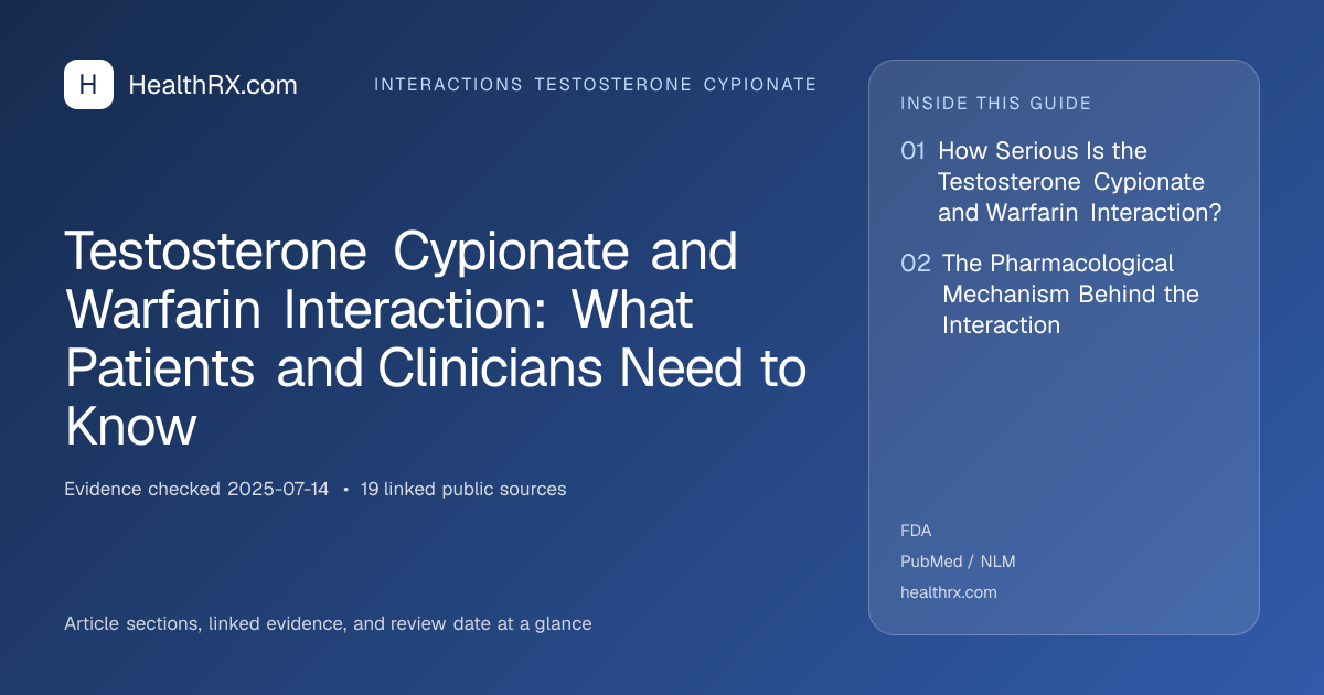 Evidence overview for Testosterone Cypionate and Warfarin Interaction: What Patients and Clinicians Need to Know