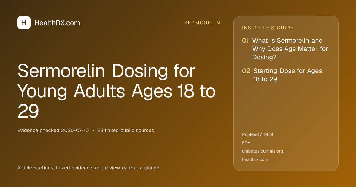 Evidence overview for Sermorelin Dosing for Young Adults Ages 18 to 29