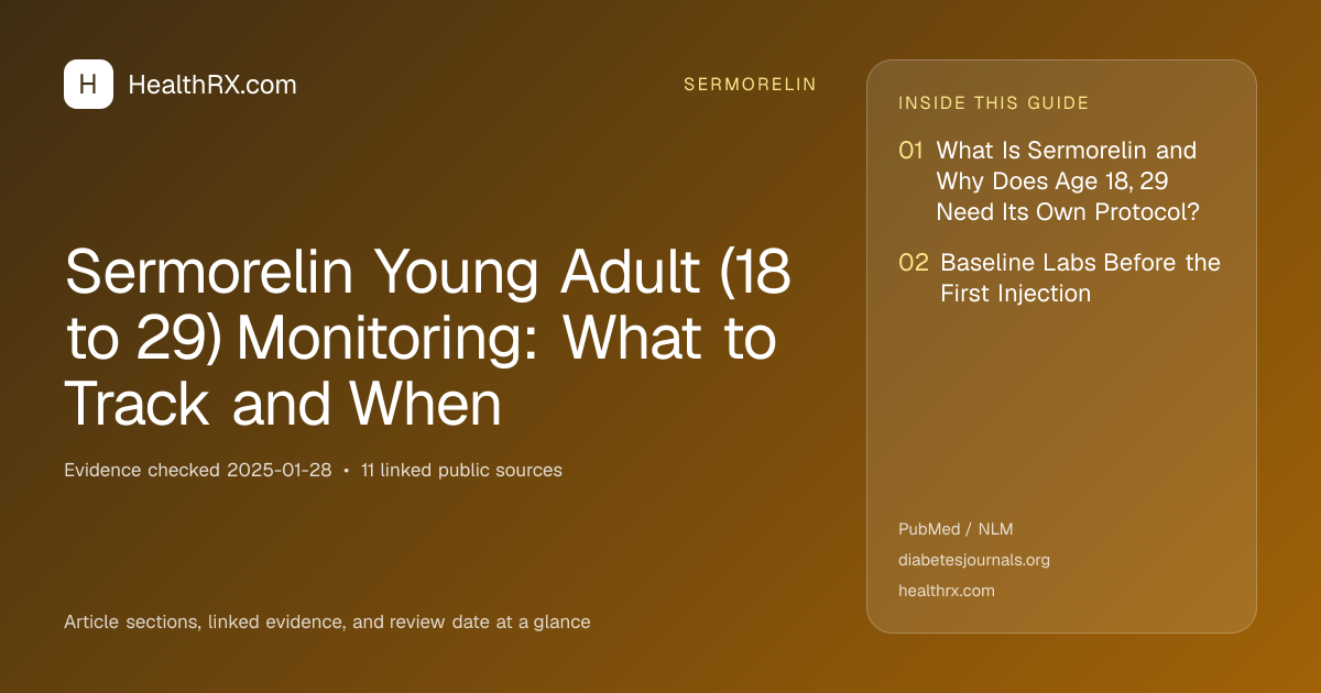 Evidence overview for Sermorelin Young Adult (18 to 29) Monitoring: What to Track and When