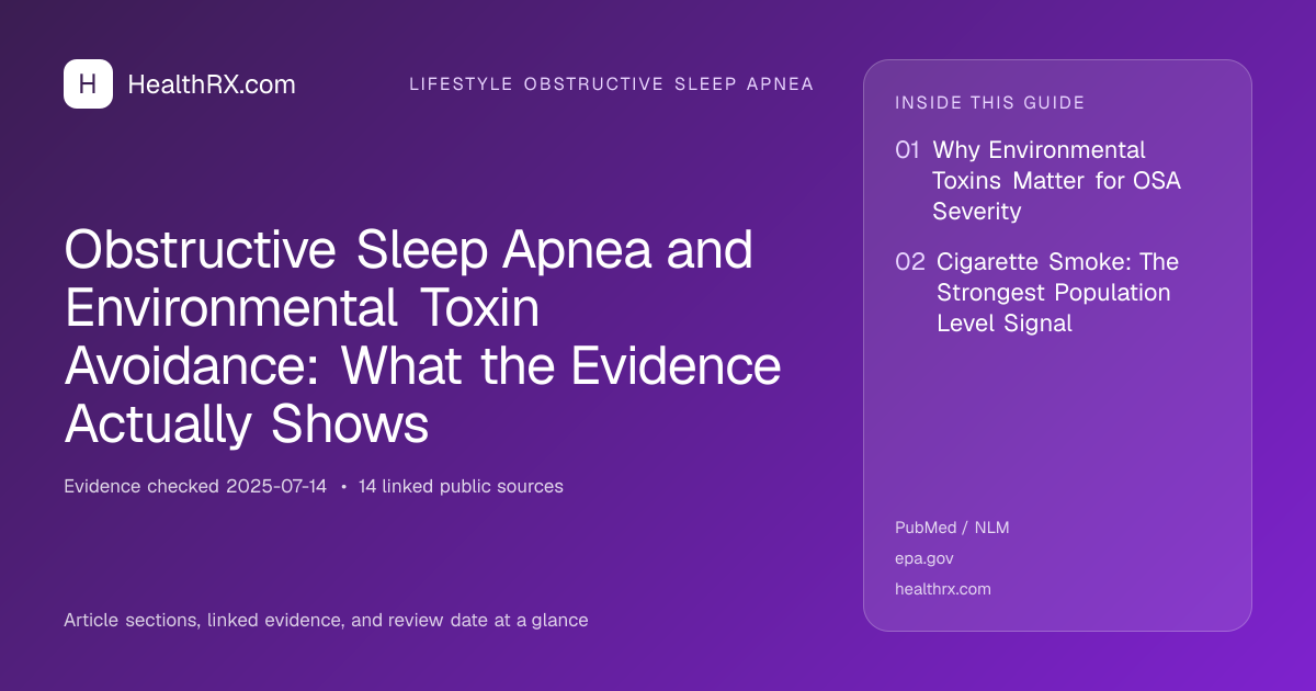 Evidence overview for Obstructive Sleep Apnea and Environmental Toxin Avoidance: What the Evidence Actually Shows