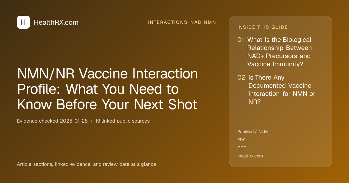 Evidence overview for interactions nad nmn: NMN/NR Vaccine Interaction Profile: What You Need to Know Before Your Next Shot