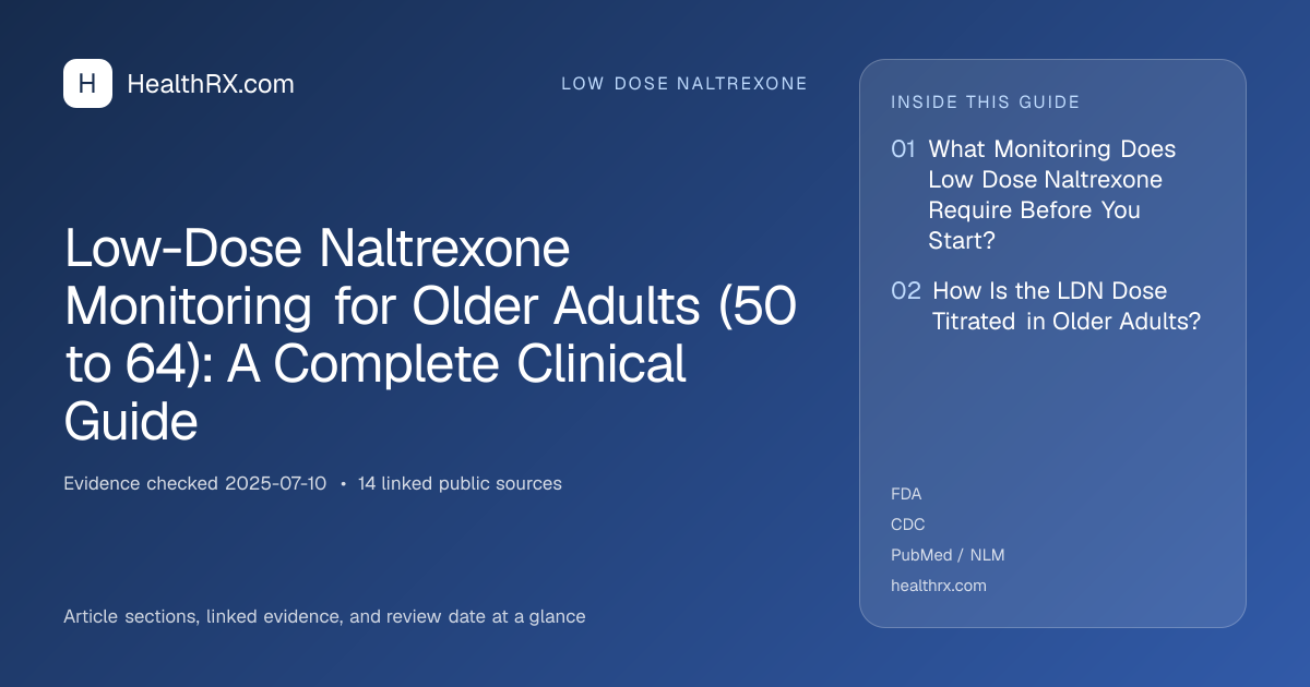 Evidence overview for Low-Dose Naltrexone Monitoring for Older Adults (50 to 64): A Complete Clinical Guide