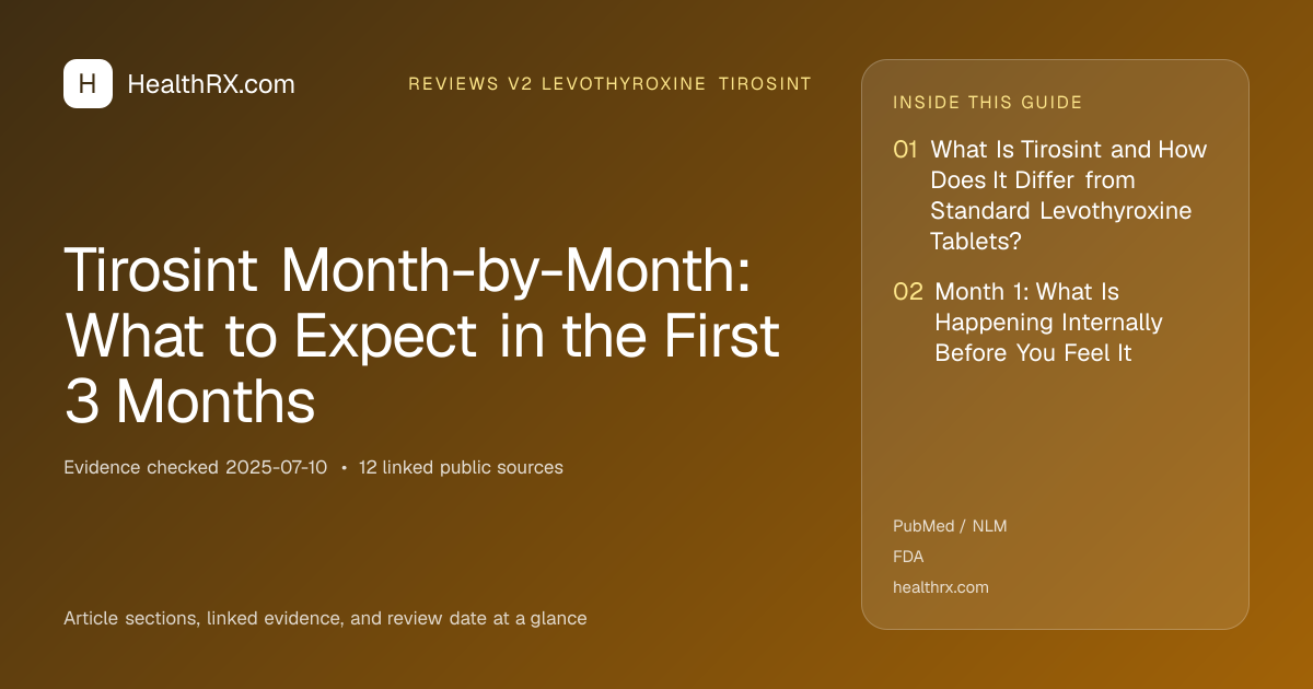 Evidence overview for reviews v2 levothyroxine tirosint: Tirosint Month-by-Month: What to Expect in the First 3 Months
