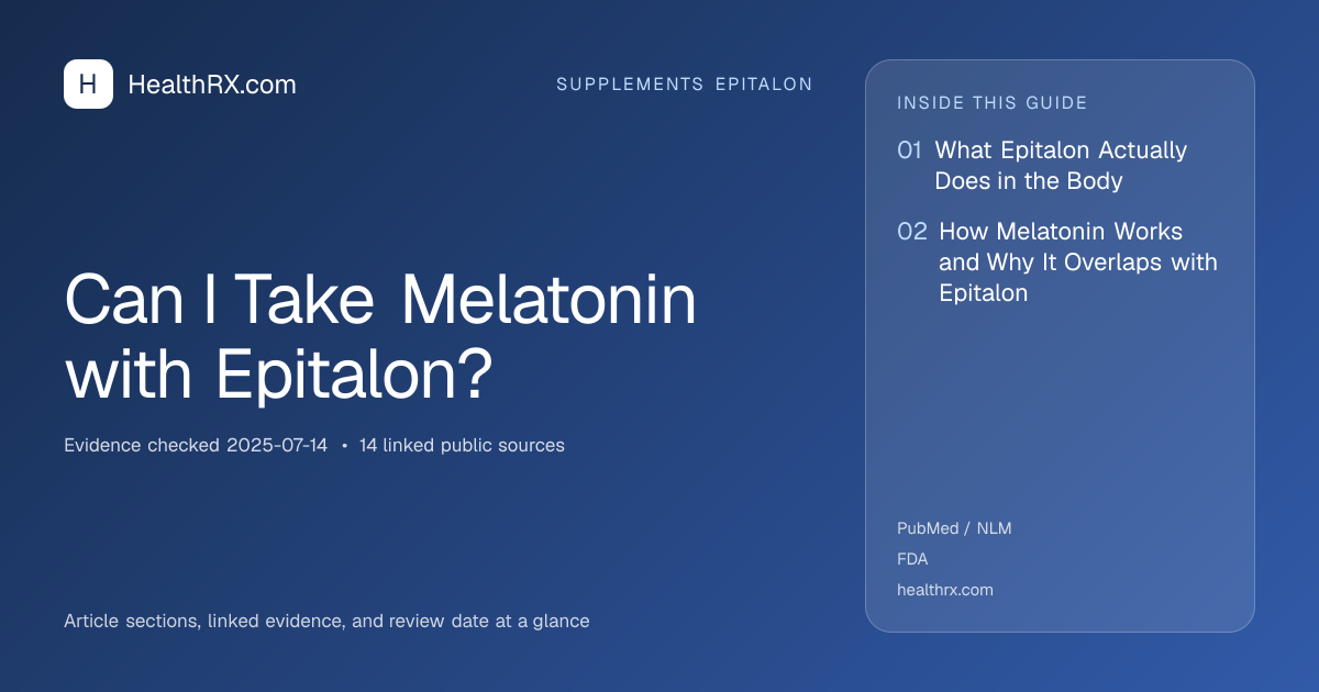 Evidence overview for Can I Take Melatonin with Epitalon?