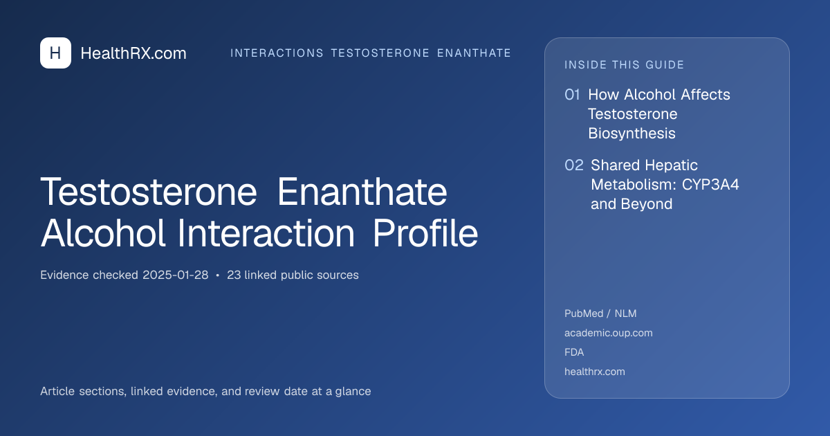 Evidence overview for Testosterone Enanthate Alcohol Interaction Profile