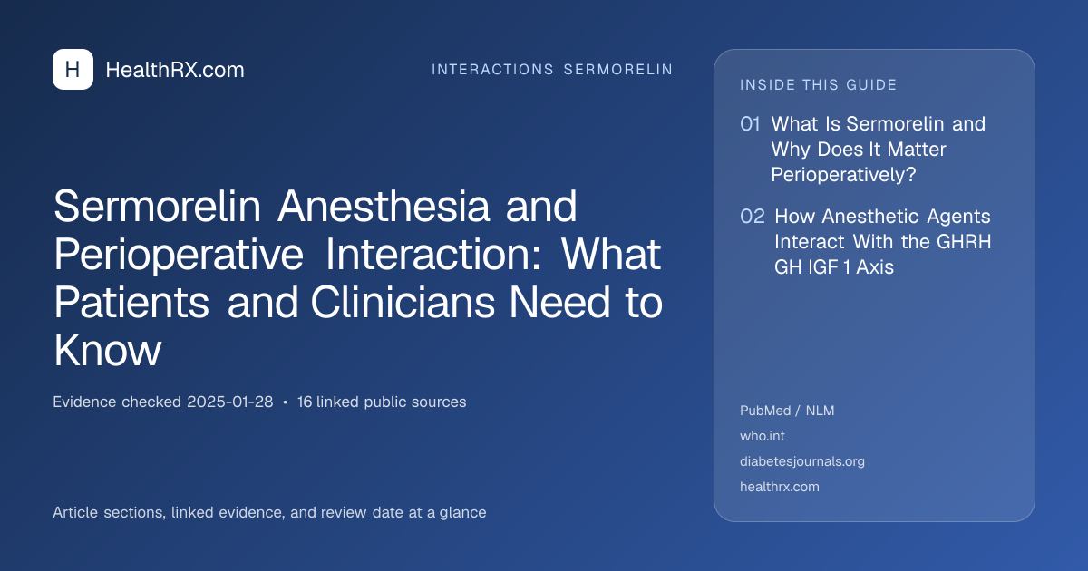 Evidence overview for Sermorelin Anesthesia and Perioperative Interaction: What Patients and Clinicians Need to Know