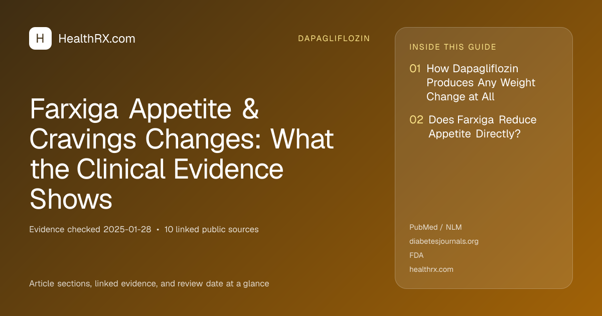 Evidence overview for dapagliflozin: Farxiga Appetite & Cravings Changes: What the Clinical Evidence Shows