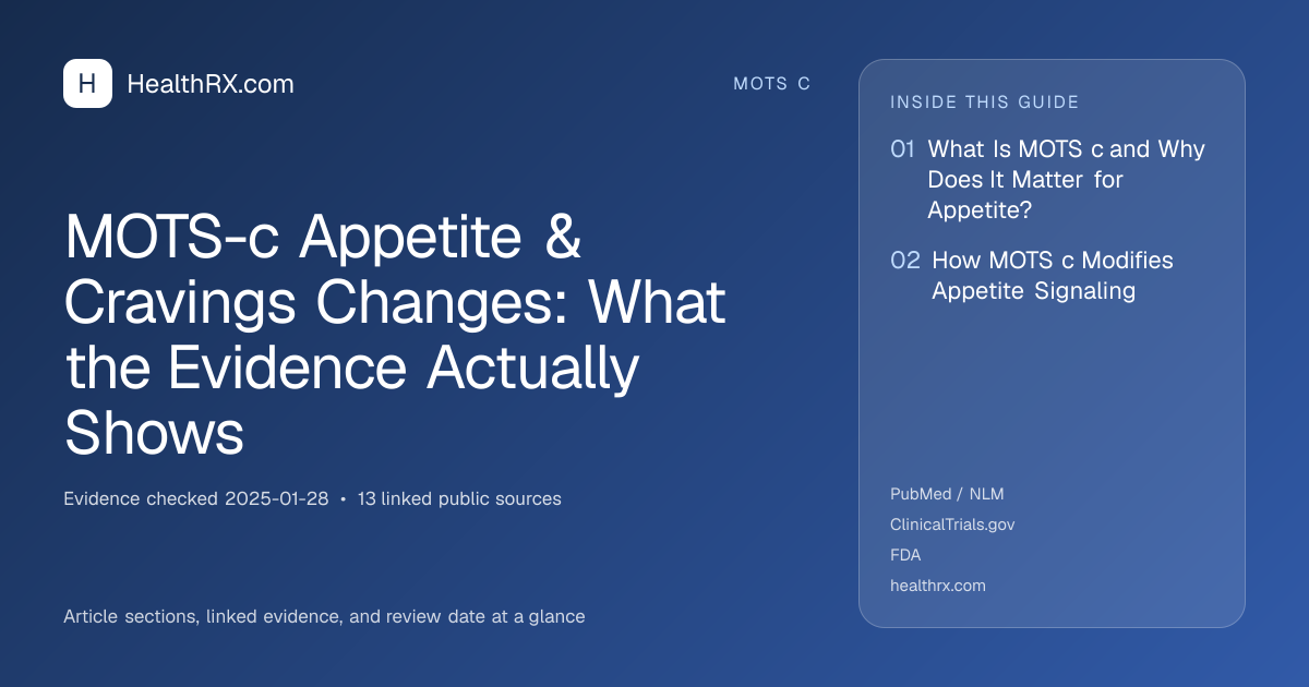 Evidence overview for MOTS-c Appetite & Cravings Changes: What the Evidence Actually Shows