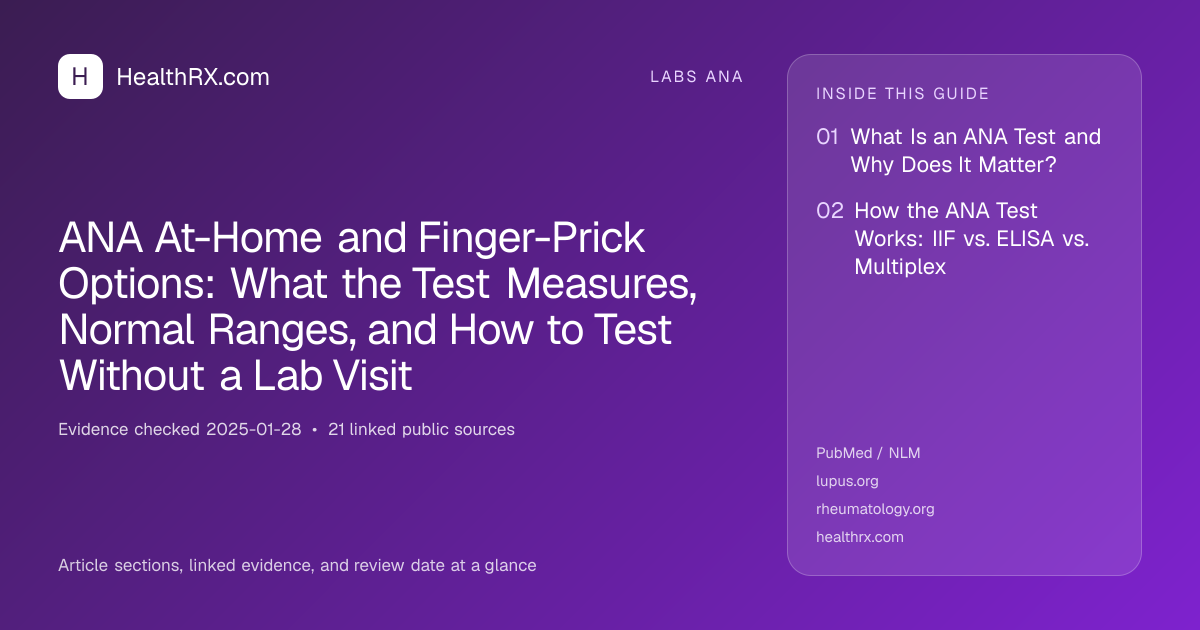 Evidence overview for ANA At-Home and Finger-Prick Options: What the Test Measures, Normal Ranges, and How to Test Without a Lab Visit