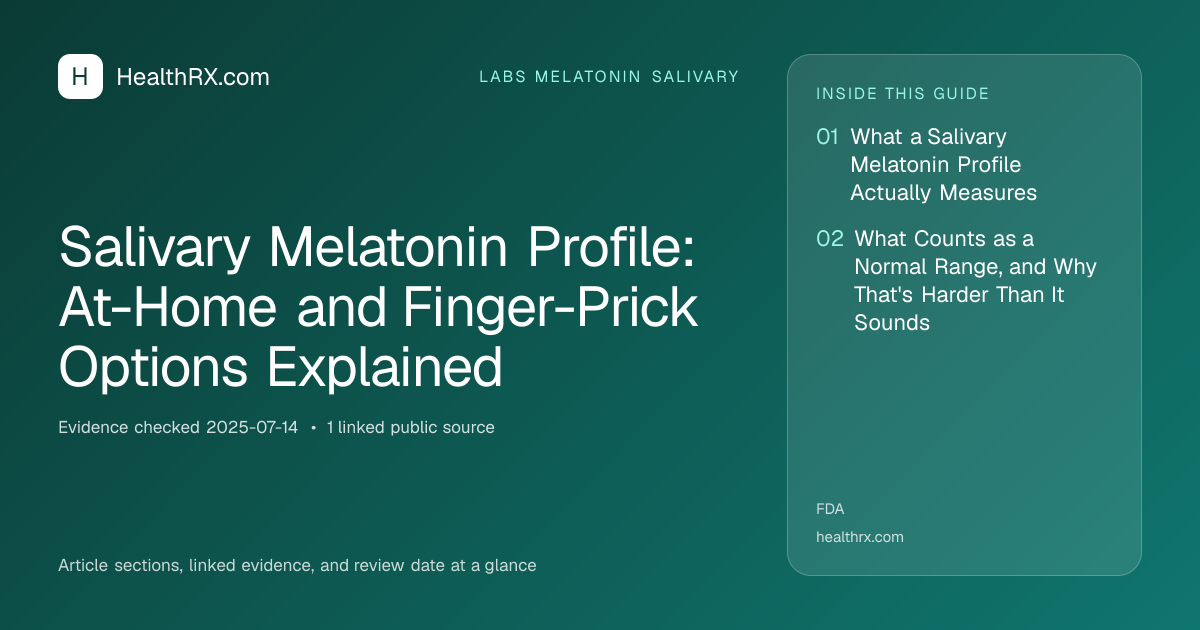 Evidence overview for Salivary Melatonin Profile: At-Home and Finger-Prick Options Explained