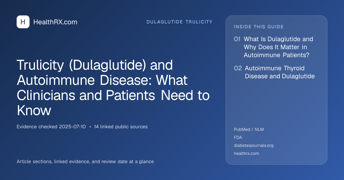 Evidence overview for dulaglutide trulicity: Trulicity (Dulaglutide) and Autoimmune Disease: What Clinicians and Patients Need to Know