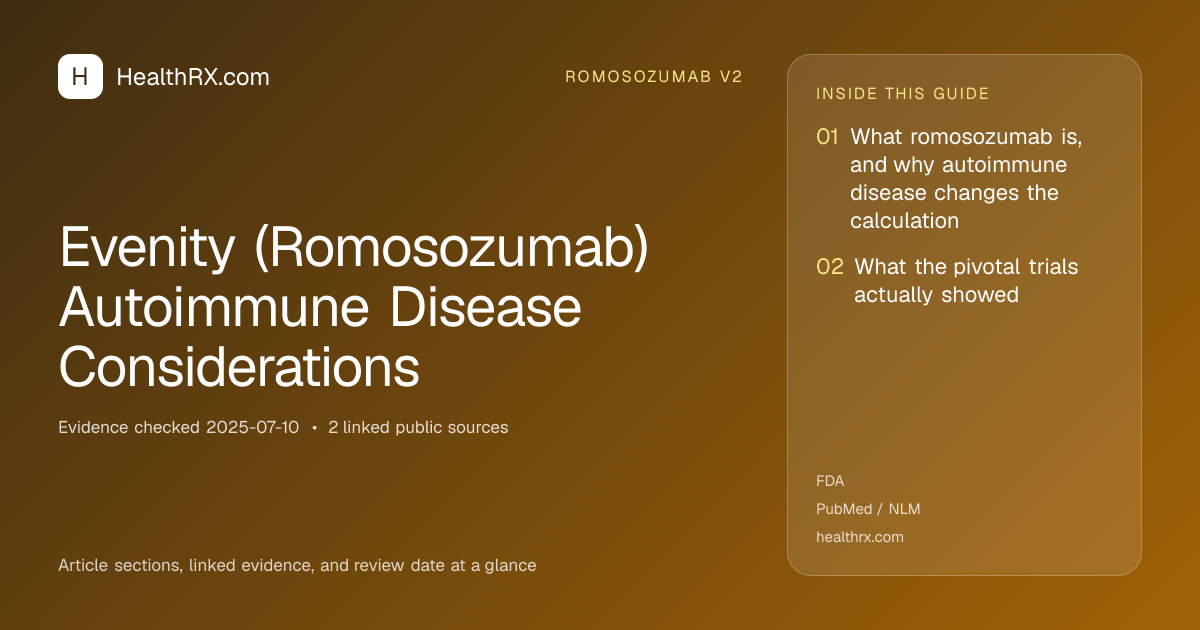 Evidence overview for romosozumab v2: Evenity (Romosozumab) Autoimmune Disease Considerations