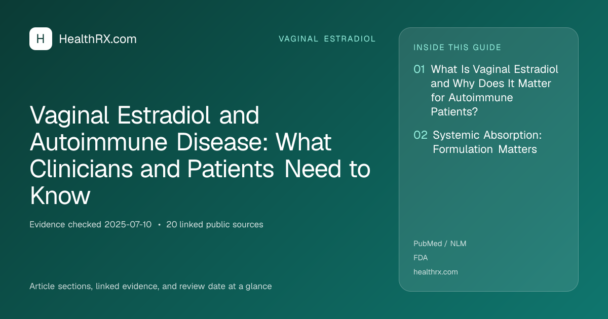 Evidence overview for Vaginal Estradiol and Autoimmune Disease: What Clinicians and Patients Need to Know