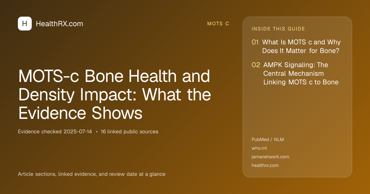 Evidence overview for MOTS-c Bone Health and Density Impact: What the Evidence Shows