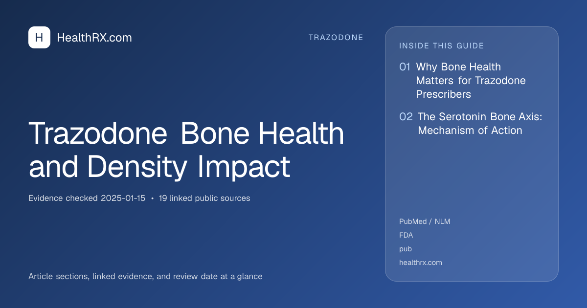 Evidence overview for trazodone: Trazodone Bone Health and Density Impact