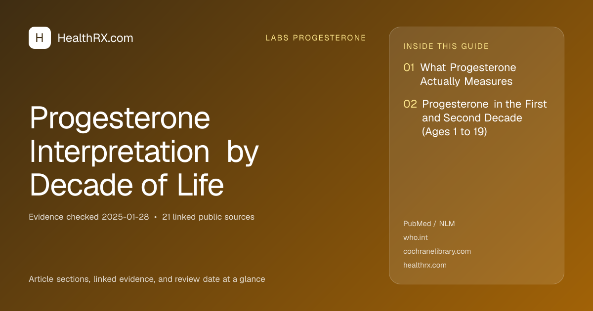 Evidence overview for Progesterone Interpretation by Decade of Life