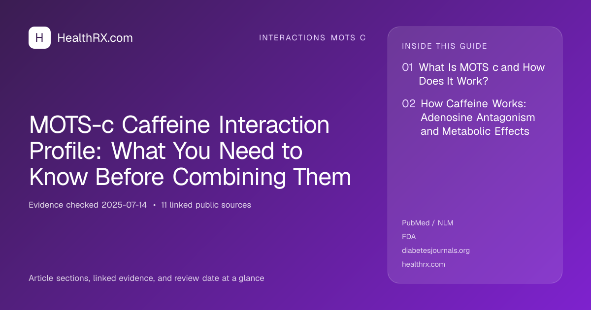Evidence overview for MOTS-c Caffeine Interaction Profile: What You Need to Know Before Combining Them