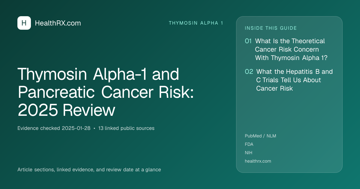 Evidence overview for Thymosin Alpha-1 and Pancreatic Cancer Risk: 2025 Review