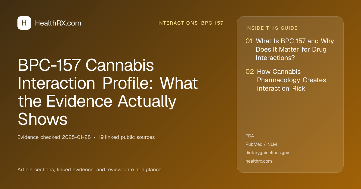 Evidence overview for BPC-157 Cannabis Interaction Profile: What the Evidence Actually Shows