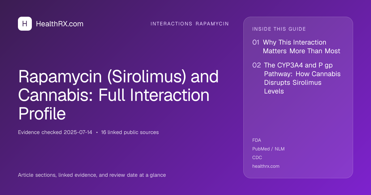 Evidence overview for interactions rapamycin: Rapamycin (Sirolimus) and Cannabis: Full Interaction Profile
