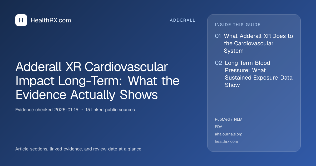 Evidence overview for adderall: Adderall XR Cardiovascular Impact Long-Term: What the Evidence Actually Shows