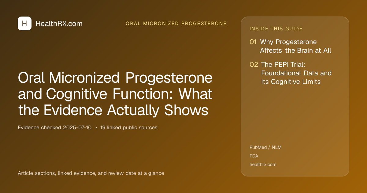 Evidence overview for Oral Micronized Progesterone and Cognitive Function: What the Evidence Actually Shows