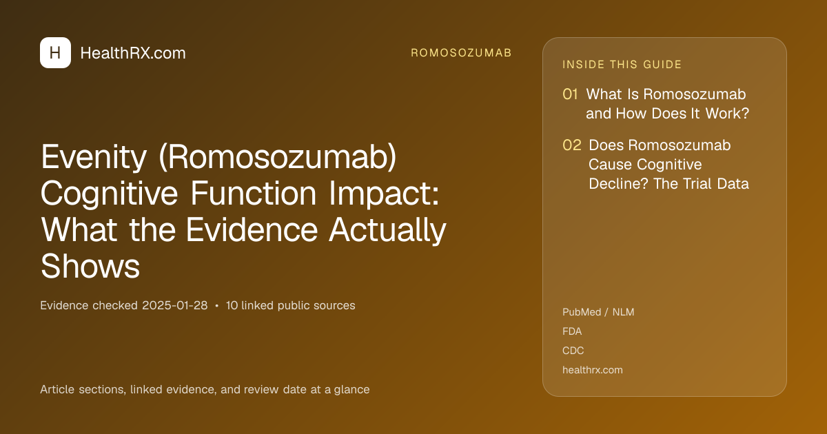 Evidence overview for Evenity (Romosozumab) Cognitive Function Impact: What the Evidence Actually Shows