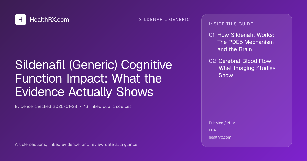 Evidence overview for sildenafil generic: Sildenafil (Generic) Cognitive Function Impact: What the Evidence Actually Shows